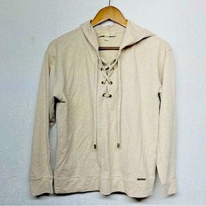 Michael Michael Kors Cream Lace-Up Hoodie size M